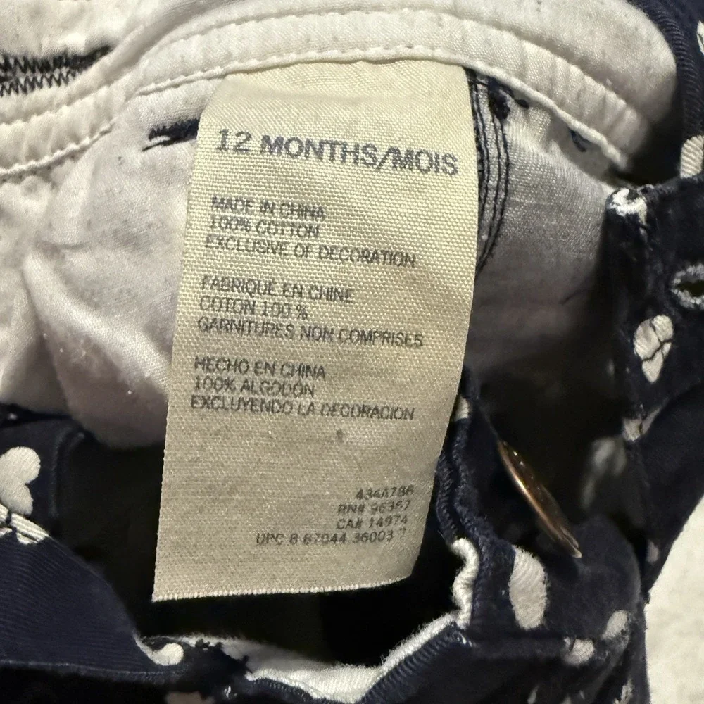 Vintage‎ Oshkosh B'Gosh Vestbak Overalls 12 Months Navy Hearts